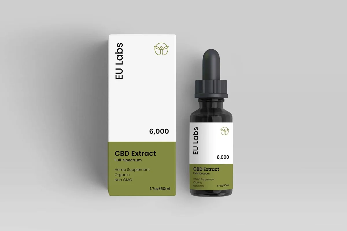 6000mg full-spectrum CBD oil bottle and box — CBD Oil Newcastle