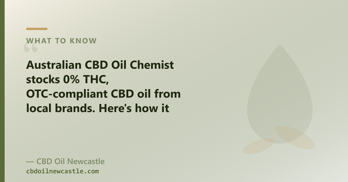 Australian CBD Oil Chemist stocks 0% THC oils; our range adds full-spectrum, CBG, CBN and pet oils