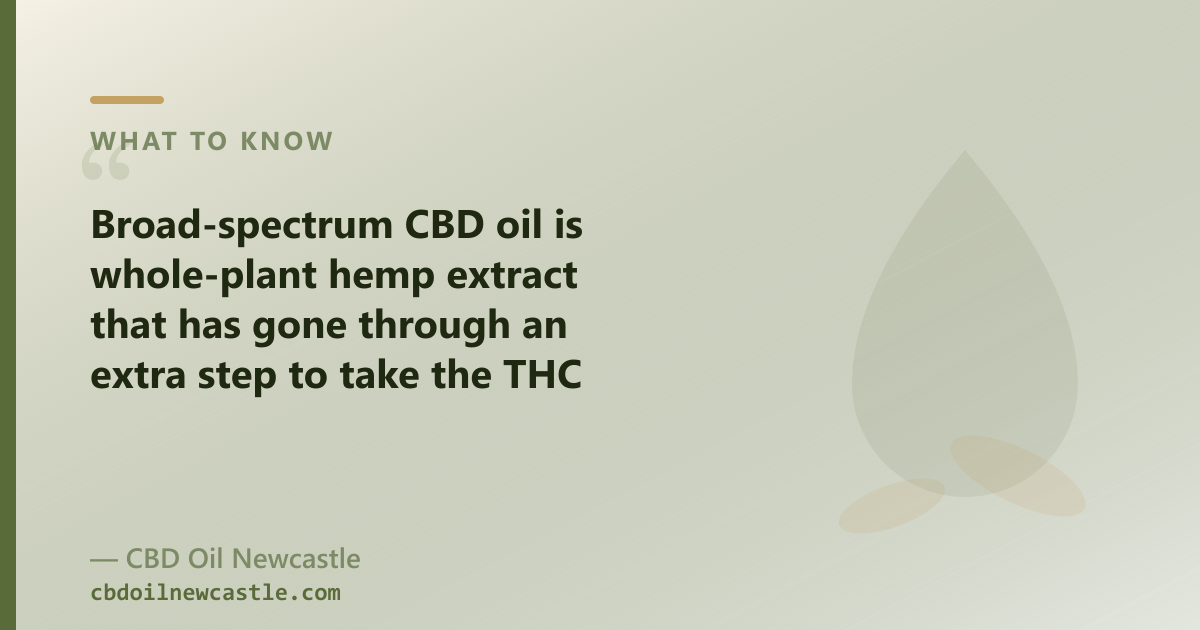 Broad-spectrum CBD oil is whole-plant hemp extract with the THC taken out, leaving the other cannabinoids and terpenes in place