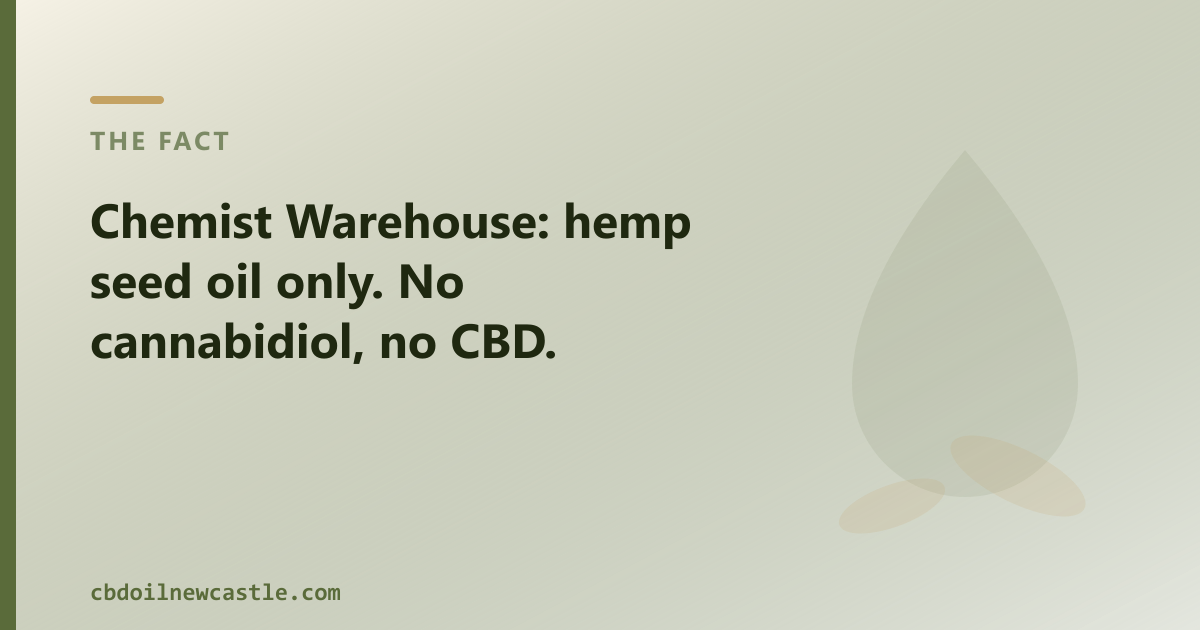 Chemist Warehouse stocks hemp seed oil, not cannabidiol
