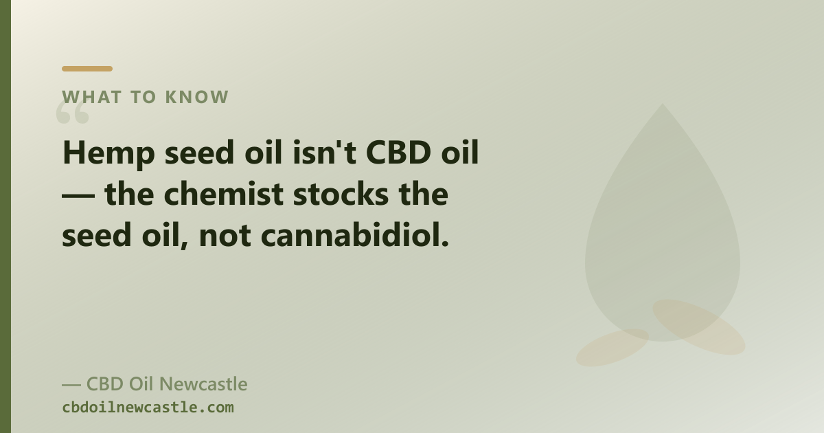 Hemp seed oil is not CBD oil