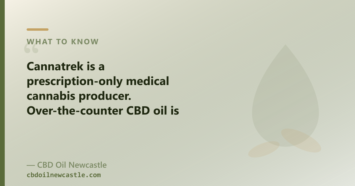 Cannatrek is a prescription-only medical cannabis producer; OTC CBD oil is a different route