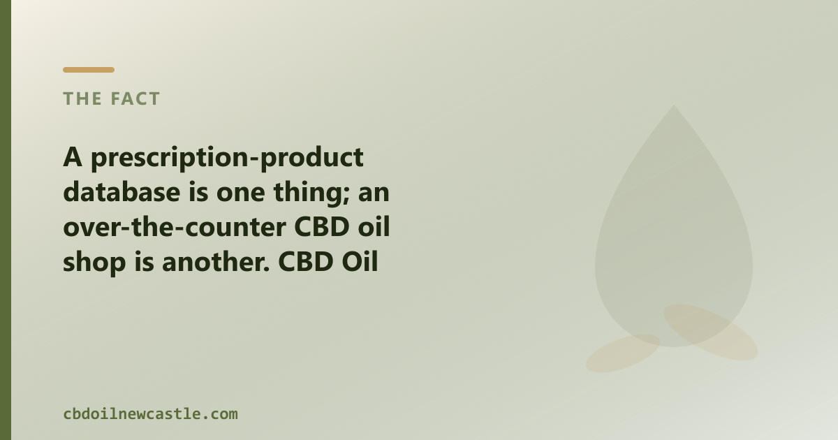 A prescription-product database and an OTC CBD oil shop are two different things