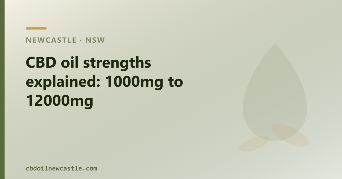 CBD oil strengths explained: 1000mg, 3000mg, 6000mg and 12000mg in Newcastle