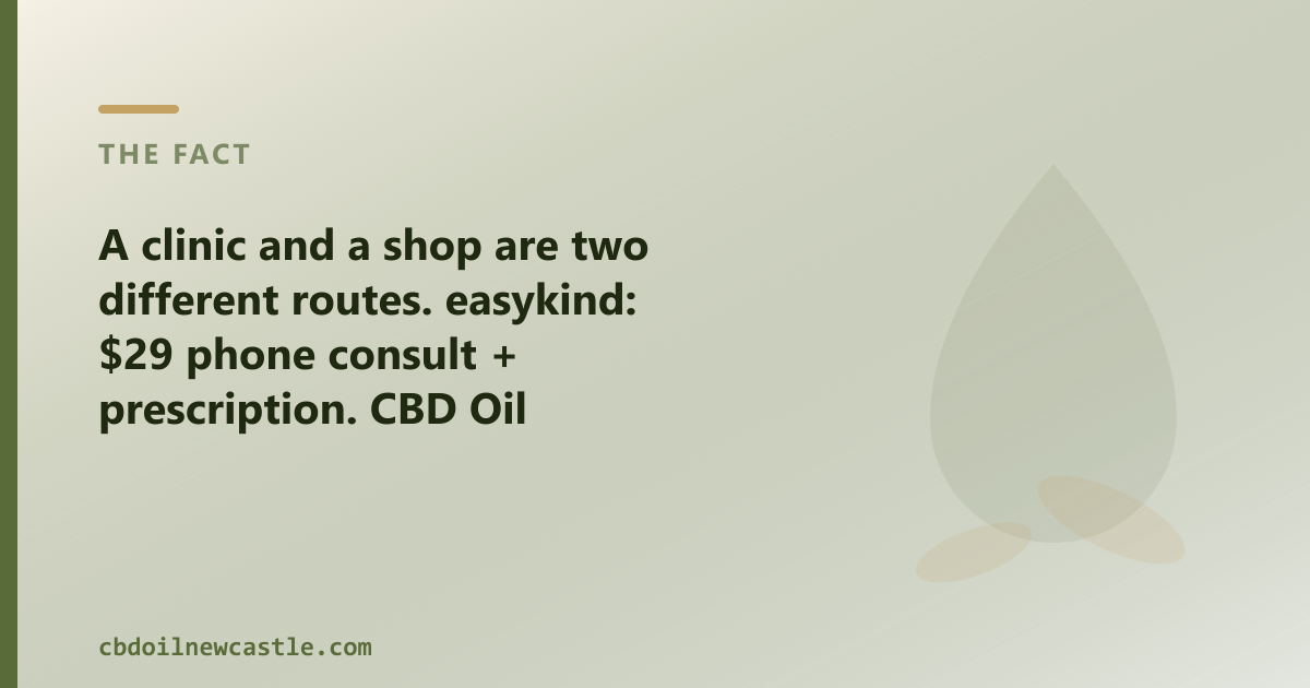 A prescription clinic and an OTC CBD oil shop are two different routes