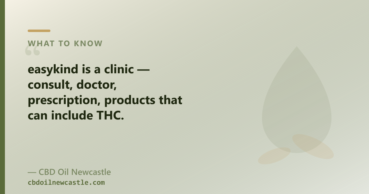 easykind is a telehealth clinic for prescription medical cannabis; OTC CBD oil is a different product