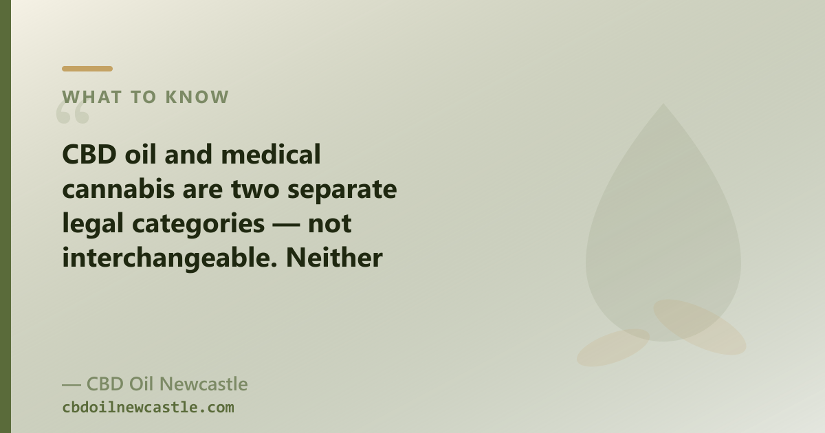 Medical cannabis and over-the-counter CBD oil: same plant, different legal pathways.