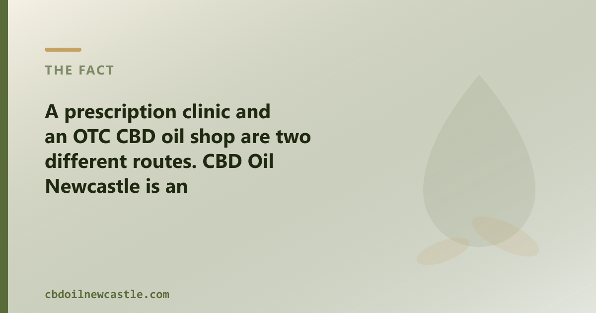 Polln is a clinic; CBD Oil Newcastle is an OTC CBD oil shop — two different routes in Newcastle
